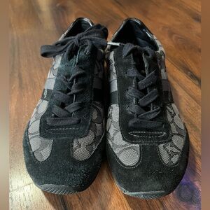 Coach black and gray Signature Print Trainers.